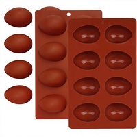 Moule à œufs en silicone antiadhésif à 8 cavités, résistant à la chaleur, pour Pâques, outils de pâtisserie, décoration de gâteaux, chocolat, bonbons