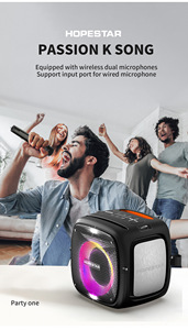 Neue Party One tragbare Super Bass Bt Lautsprecher Mode bunte LED Smart Subwoofer FM Lautsprecher mit Mikrofon - Product Image 4