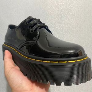 Botas de Plataforma para Mujer, Nuevas y a la Moda, con Punta Cuadrada, de Cuero Genuino, con Cordones, Transpirables, Ligeras, para Oficina, Carrera, Universidad - Product Image 6