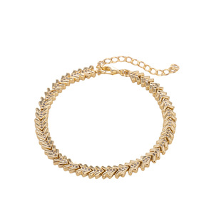 Pulsera de Cadena Esqueleto con Moissanita Dorada y Engaste de Garra en Forma de U, Joyería de Regalo - Product Image 5