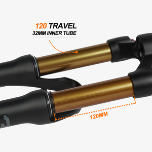 <span class=keywords><strong>Fourche</strong></span> de vélo de montagne TOSEEK en alliage d'aluminium avec suspension pneumatique, frein à disque, 120 mm, pour vélos de montagne 26/27,5/29 pouces, étanche et durable - Product Image 6