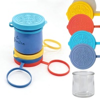 Couvre-bocaux à yaourt en silicone, 4 pièces, couleurs variées, adaptés aux bocaux en verre de 4,4 oz et 5,6 oz, de qualité alimentaire, étanches, réutilisables, anti-fuite