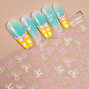 Leidankou multicolore français arc ongles autocollants élégant ruban Nail Art décalcomanies pour Chic bricolage <span class=keywords><strong>manucure</strong></span> et <span class=keywords><strong>Salon</strong></span> décoration - Product Image 5