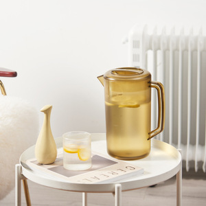 Carafe à eau froide transparente marron grande capacité, épaisse et résistante aux chutes, idéale pour les fêtes et les salons de thé - Product Image 2