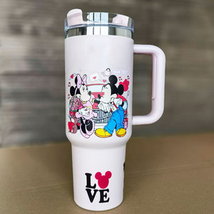 Tazza da Viaggio in Acciaio Inox da 40oz con Personaggi dei Cartoni Animati, Tazza Termica Stampata per <span class=keywords><strong>San</strong></span> <span class=keywords><strong>Valentino</strong></span> con Manico - Product Image 5