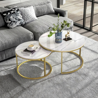 Table basse centrale gigogne au design moderne en laiton doré chromé plateau en acier MDF verre marbre meuble de salon réglable pour la maison