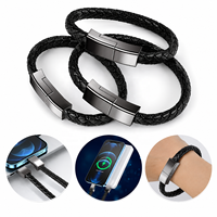 Nouveau câble de données portable et créatif en forme de bracelet, câble de charge rapide PD60W avec port Type-C, câble bracelet tressé à la main