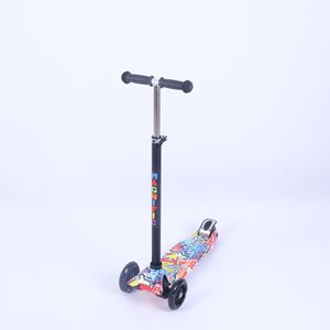 Trottinette magnétique pour enfants 3 roues, hauteur réglable, avec lumières, pour enfants de 3 à 6 ans, frein arrière à pousser - Product Image 1