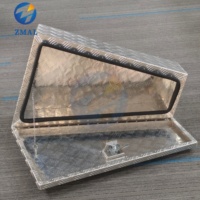Plateau en aluminium argenté personnalisé avec couvercle de rangement à verrouillage sous le plancher, avec verrouillage et étanche, Ute Bosier en métal, boîte à outils pour camion