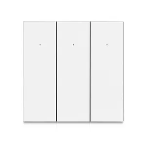 Factory CE/RoHs UK Standard Glass Touch Panel 3 Gang 2 Way Wifi Smart Electric Wall Light Neutral Switch For Google Home Alexa