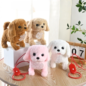 Perro <span class=keywords><strong>de</strong></span> juguete eléctrico <span class=keywords><strong>de</strong></span> peluche transfronterizo, simulación <span class=keywords><strong>de</strong></span> mascota electrónica, muñeco <span class=keywords><strong>de</strong></span> perro que camina y mueve la cola con campana, juguete para niños - Product Image 1