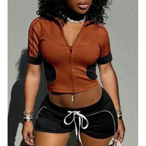 Custom <strong>Rose</strong> <strong>Gold</strong> Zipper Jacket Yoga <strong>Top</strong> and Short Workout Legging Set Active Wear Wholesale Gym Fitness Set Tracksuits for Women - Product Image 4
