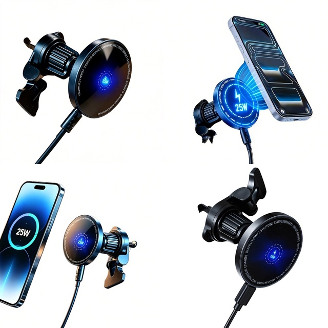 Electronic Accessories New Trending Product 2026 Magnetic Wireless Car Charger Super Fast Charge 25W Air Vent Car Phone Holder