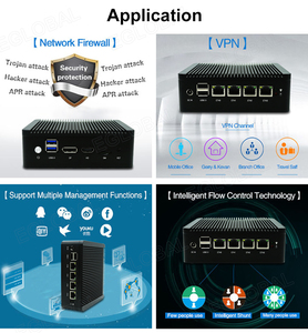 AES-NI Không Quạt Mới Nhất Máy Tính Mini PfSense Tường Lửa Với I225-V 4 Trong Điện Thoại Ce-Leron N4000 Thiết Bị Bộ Định Tuyến VPN 2.5Gbe Máy Tính Công Nghiệp - Product Image 6