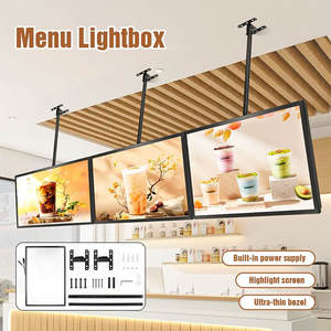 Led Menu <strong>Board</strong> Illuminated Ultra Slim <strong>Light</strong> Box <strong>Display</strong> Restaurant Signage Hanging Lighting Box - Product Image 2