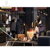 Soporte de ropa deportiva con tecnología personalizada, estante de exhibición, tienda de ropa al por menor, estante Led, tienda deportiva moderna, decoración de interiores