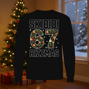 Skibidi 67 Rizzmas T-shirt à manches longues, design de Noël, style Gen Alpha - Product Image 3