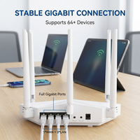Router Gaming WiFi 6 AX3000 Berkinerja Tinggi MTK7981BA Dual-Core 1.3GHz Kompatibel dengan OpenWrt Router Gigabit Nirkabel untuk Gamer