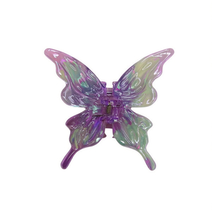 Fermaglio per capelli a forma di farfalla da 10 cm, in acrilico colorato, per donne e ragazze - Product Image 2