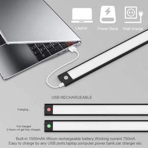 Lampu LED Sensor Gerak Isi Ulang Ultra Tipis Lebih Lembut di Bawah Meja 108-LED Lampu Lemari Bertenaga Baterai Lampu Dapur - Product Image 4