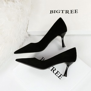 3767-A1 European American Style Fashionable Simple Slimming High-heeled Shoes Stiletto Heel Shallow Mouth Pointed Toe <strong>Pumps</strong> - Product Image 2