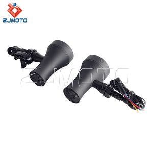 Luz intermitente de señal de giro ámbar negro para motocicleta Harley Softail Dyna Touring Chopper Bobber <span class=keywords><strong>Cafe</strong></span> <span class=keywords><strong>Racer</strong></span> - Product Image 4