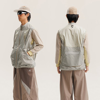Veste unisexe à capuche en toile enduite matelassée avec fermeture éclair frontale, en nylon, coupe-vent, imperméable, respirante, style décontracté, col montant