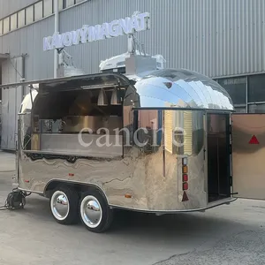 Carrito de Comida Rápida Eléctrico de Acero Inoxidable para Negocios, Remolque de Comida Móvil para Viajes Familiares con Certificación CE - Product Image 1