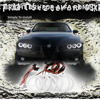 Feux de jour super lumineux DRL 6 pièces, anneaux halo LED bicolores, kit de style automobile Alfa Romeo pour Brera Spider 159 2005-2011