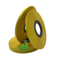 Ruban en film polyester Mylar de couleur jaune avec revêtement de colle thermofusible pour applications basse tension, enveloppement de fils et de câbles et utilisation de ceintures