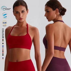 Reggiseni sportivi in poliestere riciclato con scollo all'americana, leggeri e traspiranti, sostenibili, tinta unita - Product Image 2