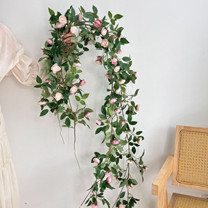 Guirnalda de Flores Artificiales de Rosas de 180 cm de Alta Calidad al por Mayor con Hojas Verdes para Decoración de Bodas y Fiestas en el Hogar - Product Image 4