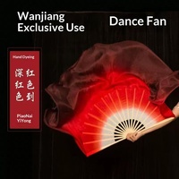 Éventail de danse chinoise Yangge haut de gamme, nouveau style, dégradé rouge vif, pour performance adulte et d'âge moyen