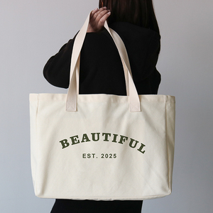 Khuyến Mại Hot Bán Du Lịch Lớn Thiết Kế Dễ Thương Biểu Tượng Tùy Chỉnh In Kích Thước Bền Trống Tote Bông Mua Sắm Túi Vải - Product Image 3