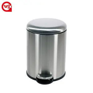 Bin Designer Plastic Chrome Garden Trash Bin Garbage Can 5L 12L 20L 30L Dustbin With Lid