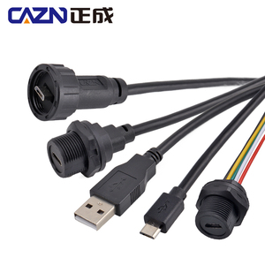 Connecteur fileté <span class=keywords><strong>Micro</strong></span> <span class=keywords><strong>USB</strong></span> étanche mâle à mâle surmoulé prise droite 0.5M 1M 2M - Product Image 1