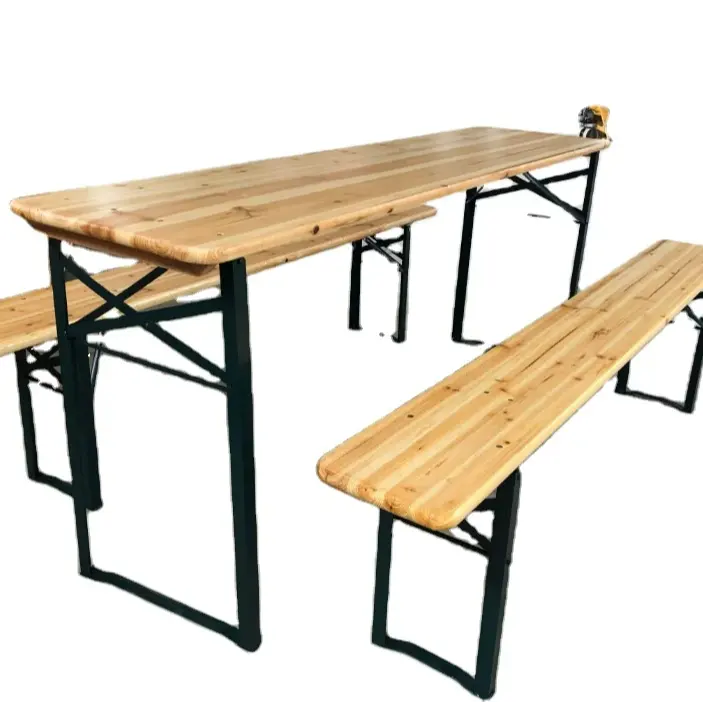 Prix bon marché Pub salle à manger siège extérieur meubles de jardin pliant Portable extérieur pique-nique bière Table banc ensemble