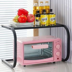 Heavy Duty Metal Kitchen <b>Storage</b> Microwave Oven Shelf Pizza Cooking Stand Microwave Shelf <b>Storage</b> Organizer Bakers Racks - Product Image 1