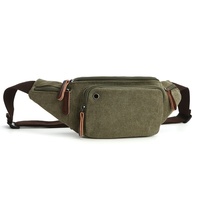 Sac banane unisexe décontracté en toile, forme tonneau, couleur unie, imperméable, vintage, avec fermeture éclair, tendance, portable, pour voyage, durable et souple