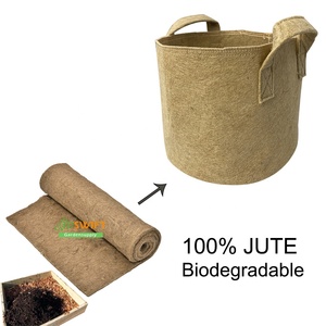 Fournitures de jardin biodégradables 5 / 7/10/15/20 gallons pot de plante sacs de culture planteur tissu de <span class=keywords><strong>jute</strong></span> pot de culture <span class=keywords><strong>sac</strong></span> de culture de jardin <span class=keywords><strong>en</strong></span> toile de <span class=keywords><strong>jute</strong></span> - Product Image 2