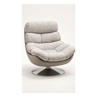 Fauteuil pivotant moderne rembourré avec coque aspect cuir pour salon ou coin lecture