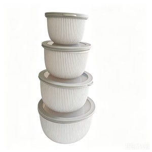 Ensemble de boîtes de conservation alimentaire rondes en plastique, profondes, avec couvercles, pour réfrigérateur, pique-nique, gâteaux - Product Image 5