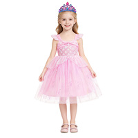 Set Kostum Gaun Putri Duyung untuk Anak Perempuan dengan Tiara, Tongkat & Aksesoris untuk Pesta Halloween dan Ulang Tahun
