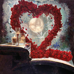 Décoration de Fiançailles et Mariage : Centres de Table en Soie et Plastique avec Roses Rouges, Arches Cœur de 7-8 pieds pour Mariée - Location - Product Image 5