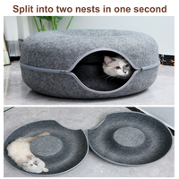Fabricant créatif double étage beignets forme feutre tunnel chat lit pour jouer