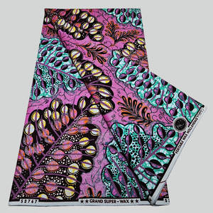 Tissu Wax à Imprimé Africain - Vente en Gros Coton Wax pour Chemises Rideaux Sacs | <span class=keywords><strong>Pagne</strong></span> pour Filles & Garçons avec Paillettes Dorées Scintillantes - Product Image 2