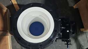 Válvula <span class=keywords><strong>de</strong></span> Bola <span class=keywords><strong>de</strong></span> Acero Inoxidable Dúplex Manual con Revestimiento <span class=keywords><strong>de</strong></span> PTFE, Brida RF, Resistencia Química, 150 PSI, Hierro Fundido Dúctil ASME, OEM B3 - Product Image 3