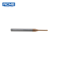 Fraise à micro-embout en carbure de tungstène HRC60, diamètre mini 1,5 mm, pour métal, 2 dents, rayon d'angle, L1=12