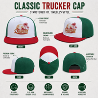 Casquettes de sport rouge, blanc, vert, snapback, à visière plate, structurées, pour l'esprit d'équipe, les événements de club, logo personnalisé, vente en gros