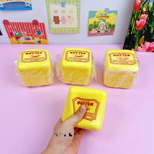 2026 Simulation Salted Butter Squishy Toy PU Soft Stick Strip Slow Cube <b>Block</b> Realistic Food Slow Rising Anti Stress Squeeze Toy - Product Image 3